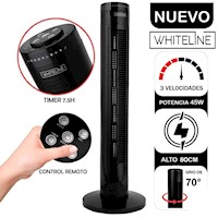 Ventilador de Torre Whiteline Silencioso 3 Velocidades 45 Watts